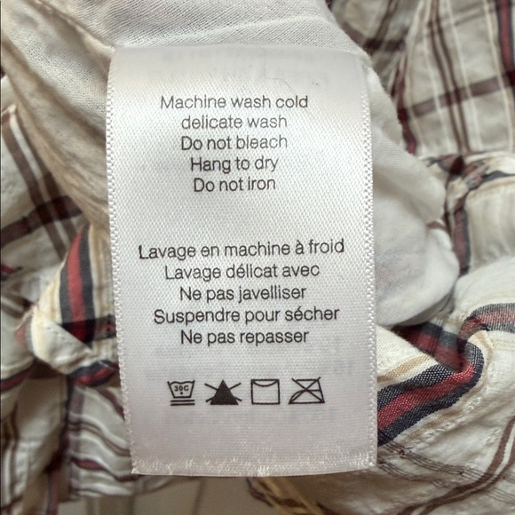 Veronica Beard Plaid Long Sleeve Dress - White, Red, Blue and Brown—Size L - Picture 6 of 9